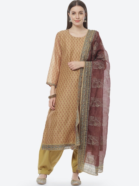 

Biba Mustard & Maroon Printed Unstitched Dress Material