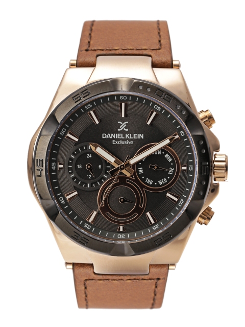 

Daniel Klein Exclusive Men Gunmetal-Toned Multifunction Dial Watch DK11245-5, Metallic