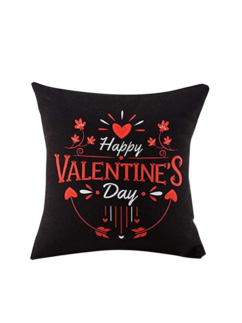 

Ferns N Petals Black & Red Printed Happy Valentines Day Wishes Cushion