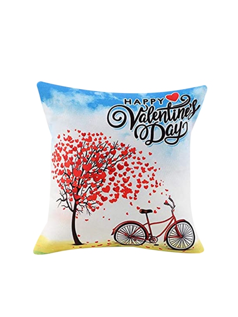 

Ferns N Petals White & Blue Printed Square Cushion Inserts