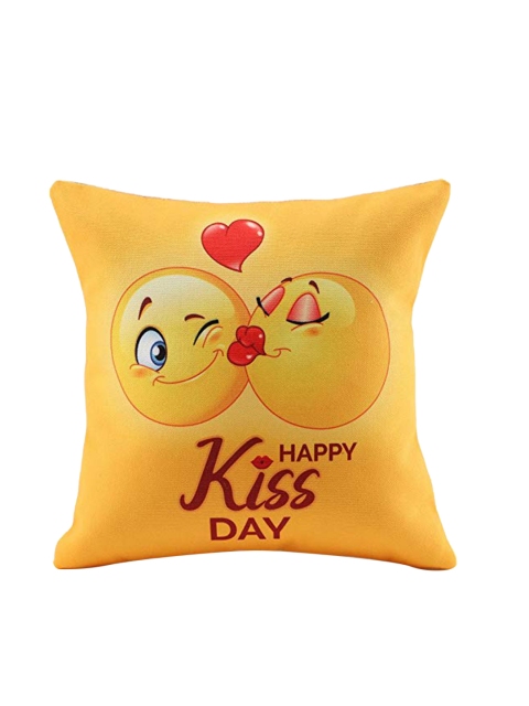 

Ferns N Petals Yellow & Red Printed Square Cushion