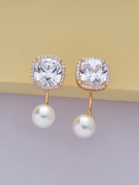 

Kushal's Fashion Jewellery Gold-Toned Contemporary Drop Earrings
