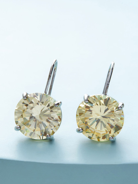 

Kushal's Fashion Jewellery Gold-Toned & Rhodium Plated Circular Contemporary Drop Earrings