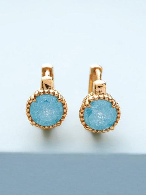 

Kushal's Fashion Jewellery Gold-Toned & Blue Circular Shape Studs