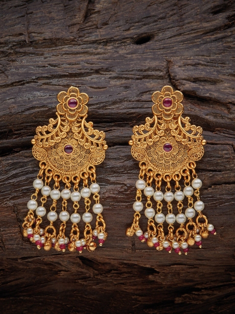 

Kushal's Fashion Jewellery Gold-Toned Contemporary Drop Earrings
