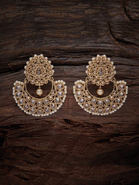 

Kushal's Fashion Jewellery Gold-Toned Contemporary Chandbalis Earrings
