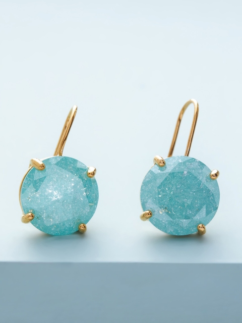 

Kushal's Fashion Jewellery Blue & Gold-Toned Circular Studs Earrings