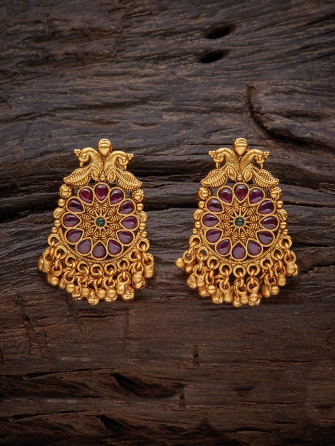 

Kushal's Fashion Jewellery Gold-Toned Contemporary Drop Earrings