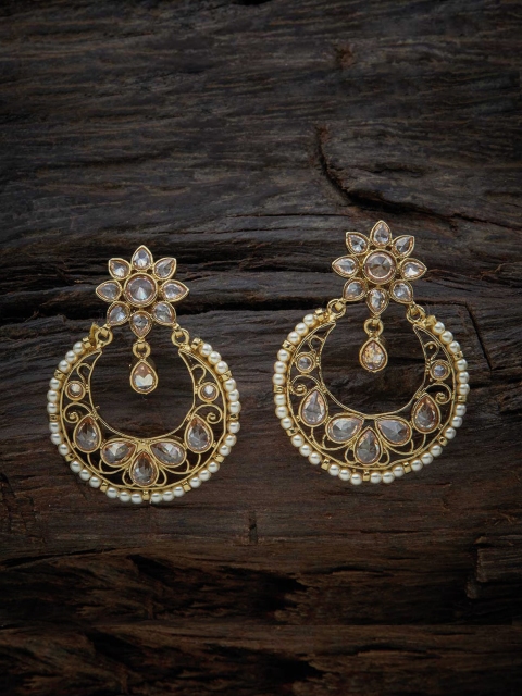 

Kushal's Fashion Jewellery Gold-Toned Contemporary Chandbalis Earrings