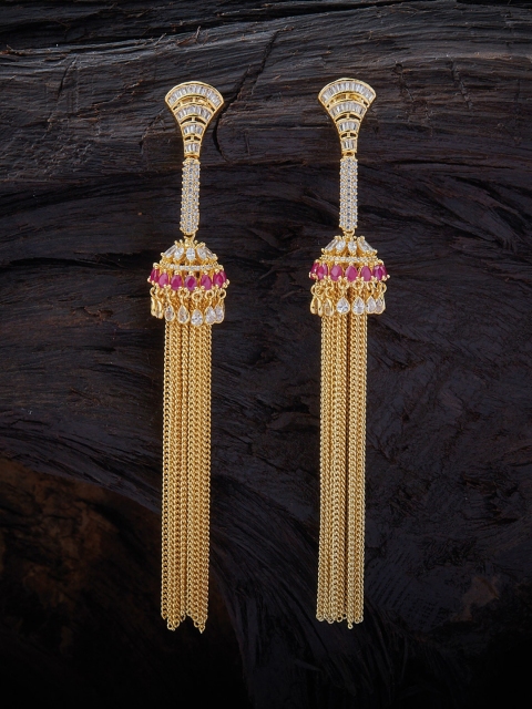 

Kushal's Fashion Jewellery Gold-Toned Contemporary Drop Earrings