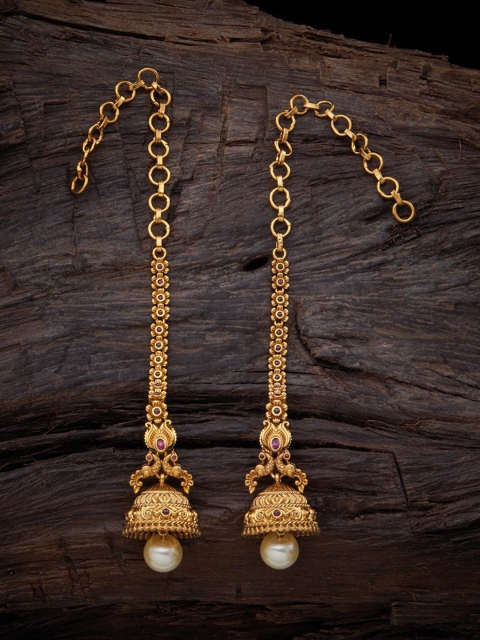 

Kushal's Fashion Jewellery Gold-Toned Contemporary Drop Earrings