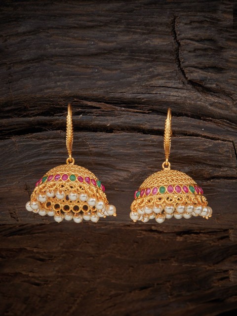 

Kushal's Fashion Jewellery Gold-Toned Contemporary Jhumkas Earrings