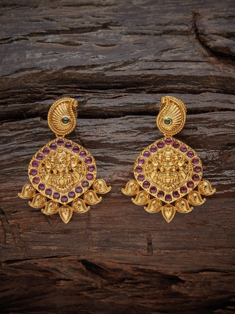 

Kushal's Fashion Jewellery Gold-Toned Contemporary Drop Earrings