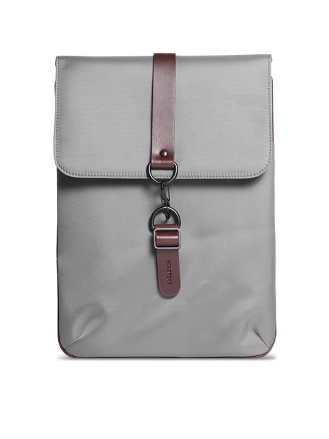 

scarters Unisex Grey & Brown Solid Laptop Sleeve