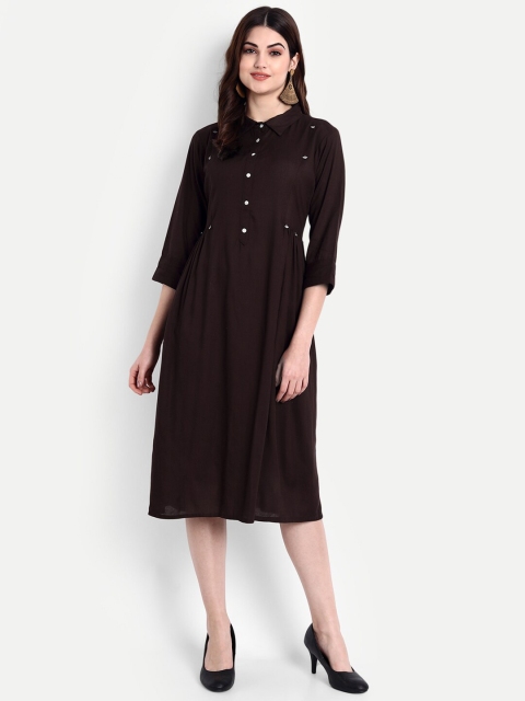 

PNEHA Woman Brown Shirt Dress