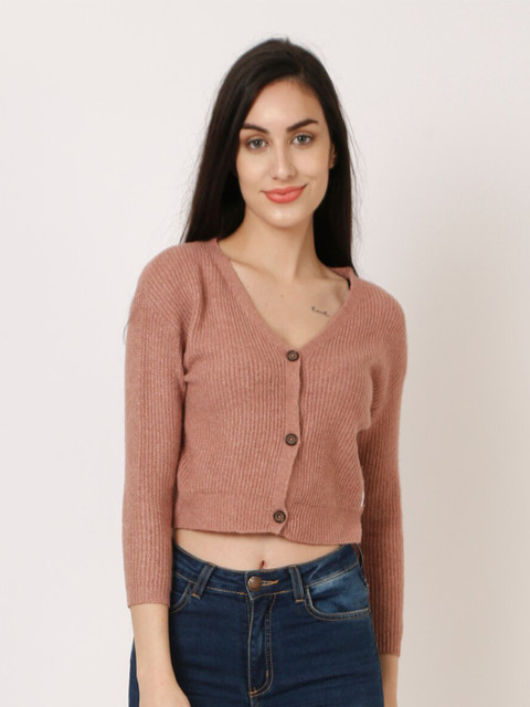 

NoBarr Women Brown Solid Cardigan