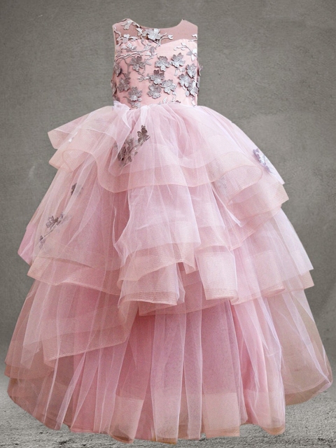 

A T U N Girls Mauve Net Gown