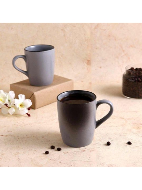 

Wonderchef Grey & Black Printed Stoneware Matte Coffee Mug