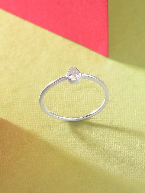 

Accessorize London 925 Pure Sterling Silver CZ Teardrop Finger Ring