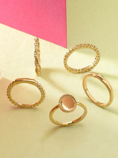 

Accessorize Women Set Of 5 Gold Harvest Bobble Stacking Ring