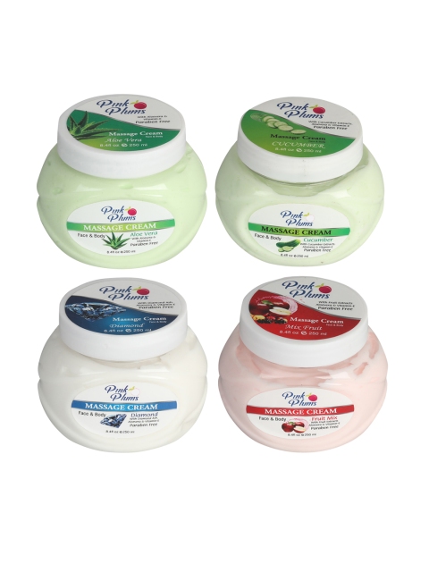 

Pink Plums Pack of 4 Paraben Free Massage Creams, Multi