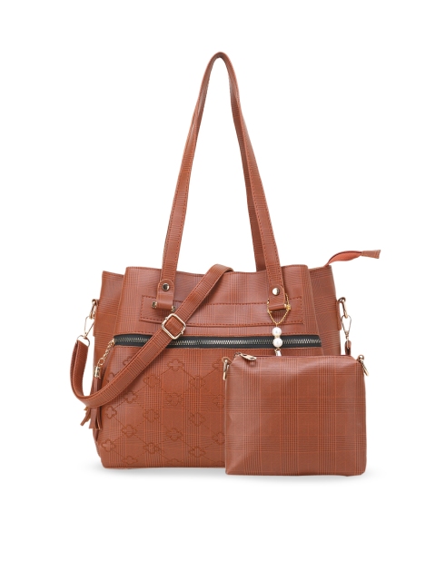 

WOMEN MARKS Brown Textured PU Structured Shoulder Bag