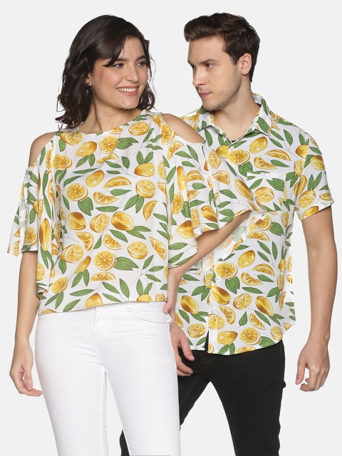 

Tusok Yellow Tropical Print Top