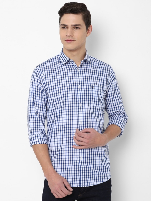 

Allen Solly Men Navy Blue Slim Fit Gingham Checks Casual Shirt