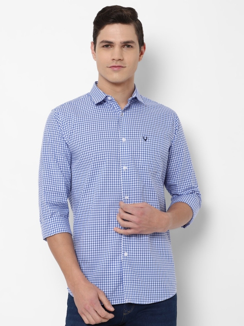 

Allen Solly Men Navy Blue Slim Fit Checked Casual Shirt