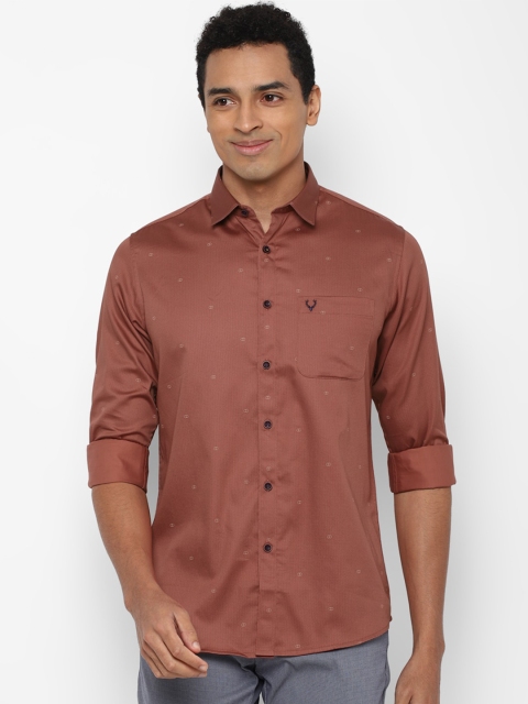 

Allen Solly Men Brown Slim Fit Printed Cotton Casual Shirt