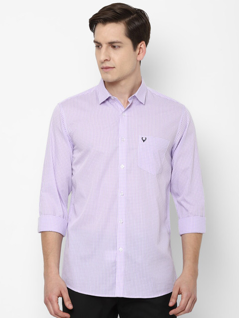 

Allen Solly Men Purple Slim Fit Micro Checks Checked Pure Cotton Casual Shirt