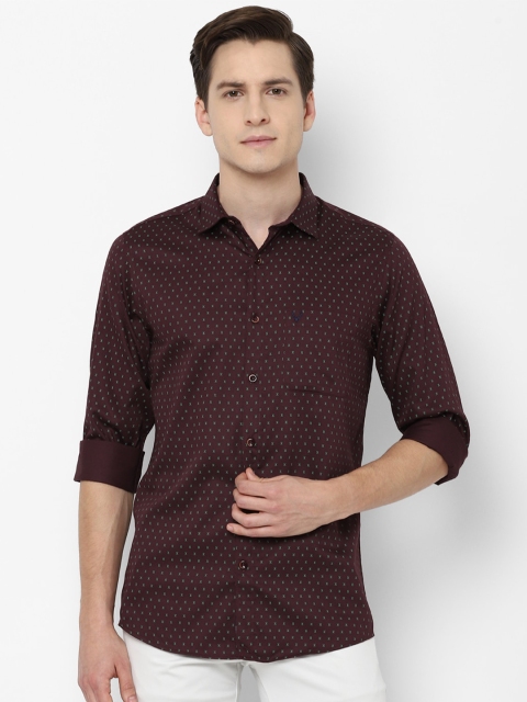 

Allen Solly Men Maroon Slim Fit Printed Casual Shirt