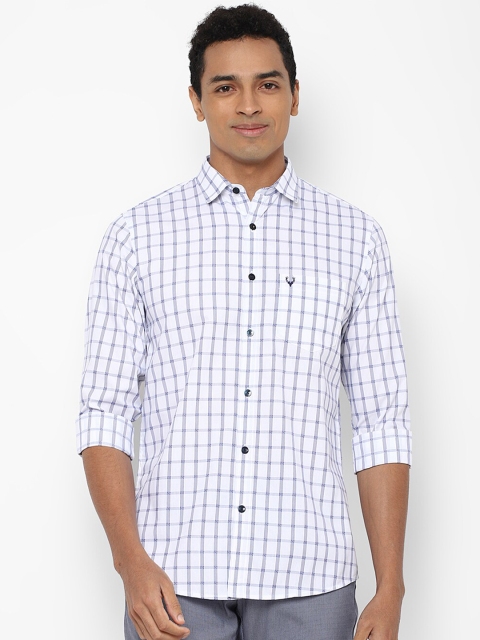 

Allen Solly Men White & Blue Slim Fit Checked Cotton Casual Shirt