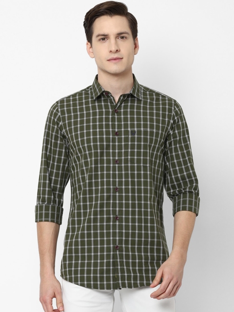 

Allen Solly Men Green Slim Fit Tartan Checked Pure Cotton Casual Shirt