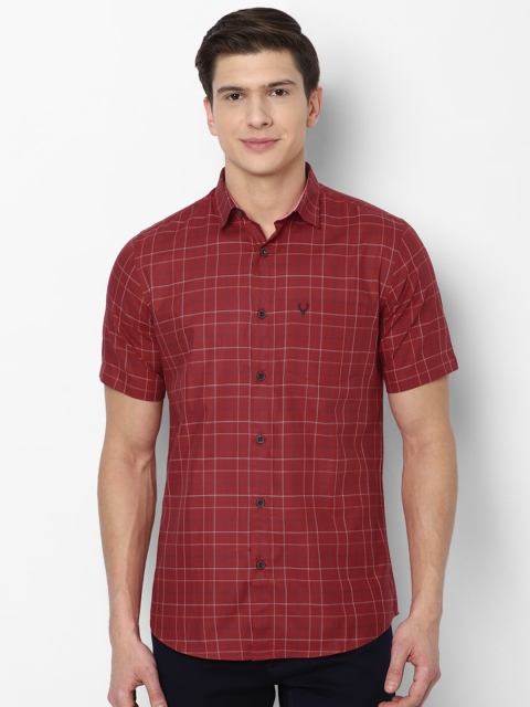 

Allen Solly Men Maroon Checked Slim Fit Casual Shirt