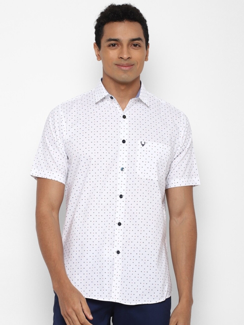 

Allen Solly Men White Slim Fit Printed Cotton Casual Shirt