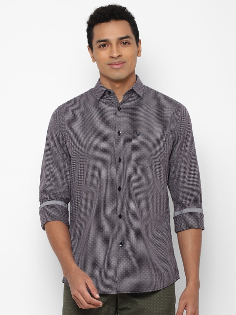 

Allen Solly Men Grey Slim Fit Printed Pure Cotton Casual Shirt