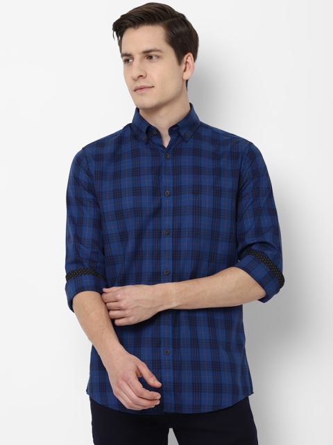 

Allen Solly Men Navy Blue Regular Fit Tartan Checks Checked Casual Shirt