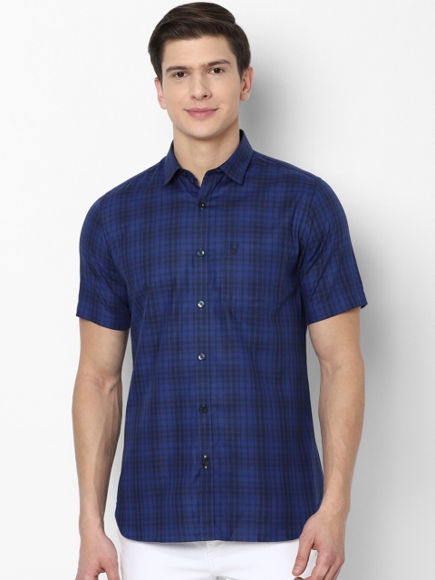 

Allen Solly Men Navy Blue Slim Fit Checked Casual Shirt