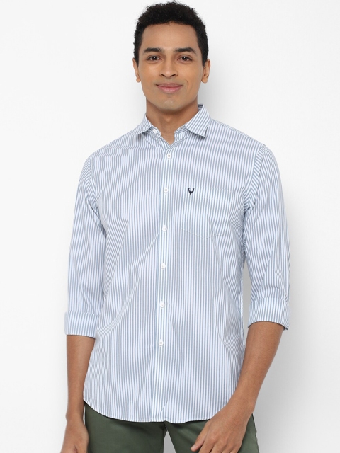 

Allen Solly Men Blue Regular Fit Striped Casual Shirt