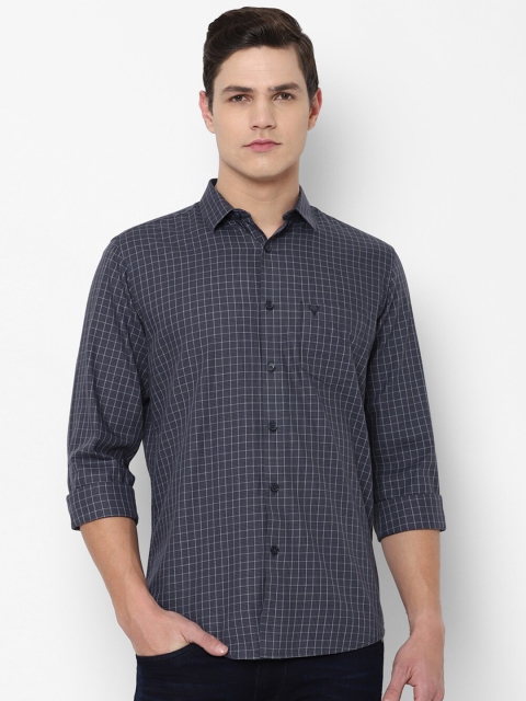 

Allen Solly Men Grey Slim Fit Checked Pure Cotton Casual Shirt