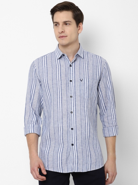 

Allen Solly Men Blue Slim Fit Striped Casual Shirt