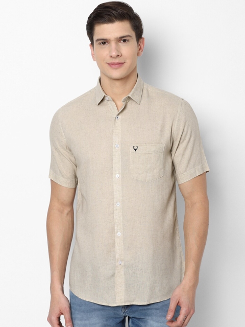 

Allen Solly Men Beige Solid Slim Fit Casual Shirt