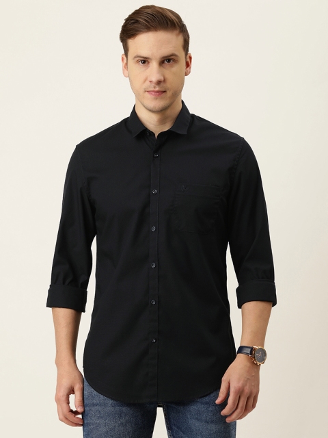 

PETER ENGLAND UNIVERSITY Men Black Slim Fit Casual Shirt