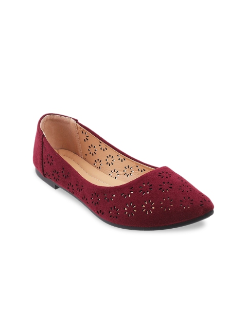 

Metro Women Maroon Ballerinas With Laser Cuts Flats