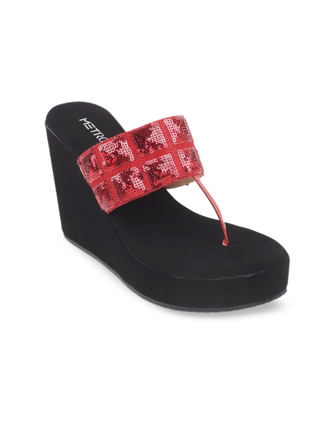 

Metro Red Wedge Sandals