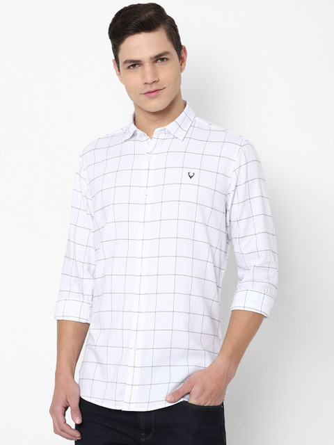 

Allen Solly Sport Men White Windowpane Checks Checked Regular Fit Cotton Shirt