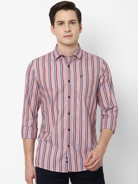 

Allen Solly Sport Men Pink Striped Pure Cotton Casual Shirt