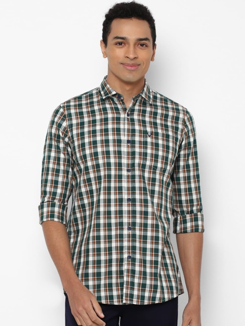 

Allen Solly Sport Men Green & White Checked Pure Cotton Regular Fit Casual Shirt