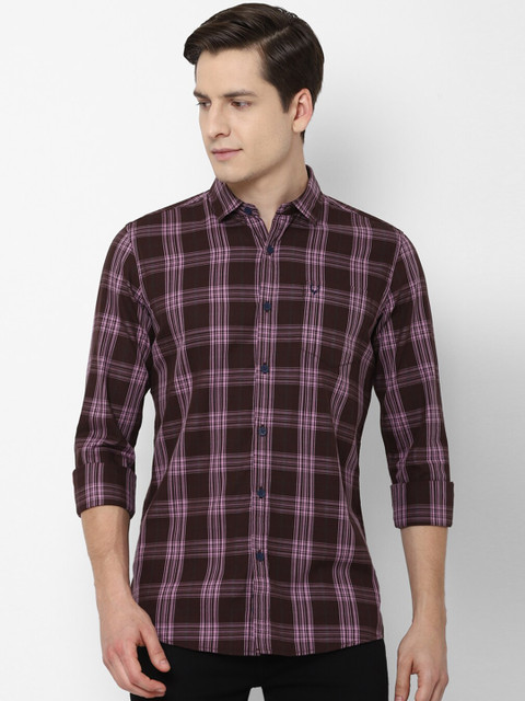 

Allen Solly Sport Men Maroon Tartan Checks Checked Pure Cotton Regular Fit Casual Shirt